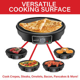Brentwood 1000-Watt 12-In. Electric Nonstick Crepe Pancake Maker and Griddle with Spatula and Spreader
