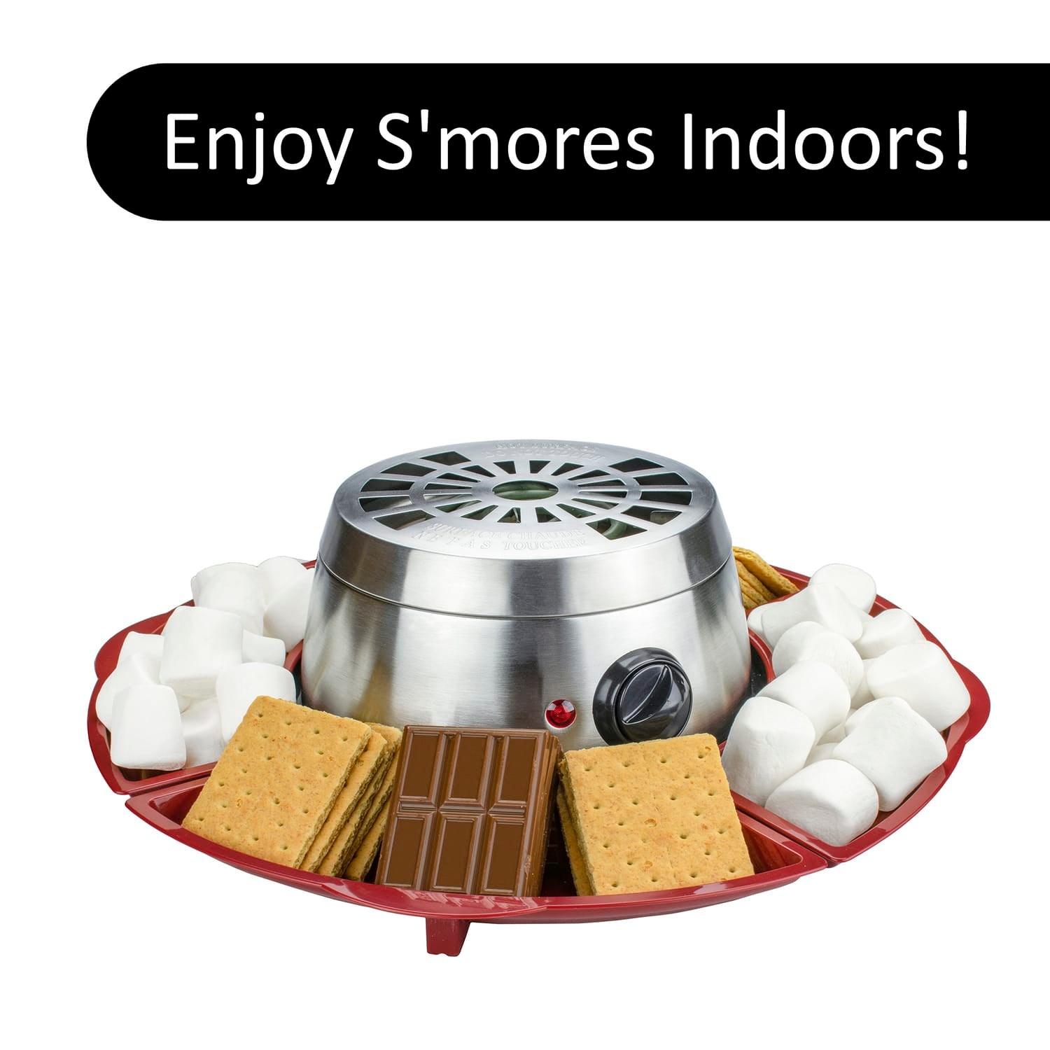 Brentwood Just For Fun Indoor Electric Stainless Steel S’mores Maker with 4 Trays and 4 Roasting Forks