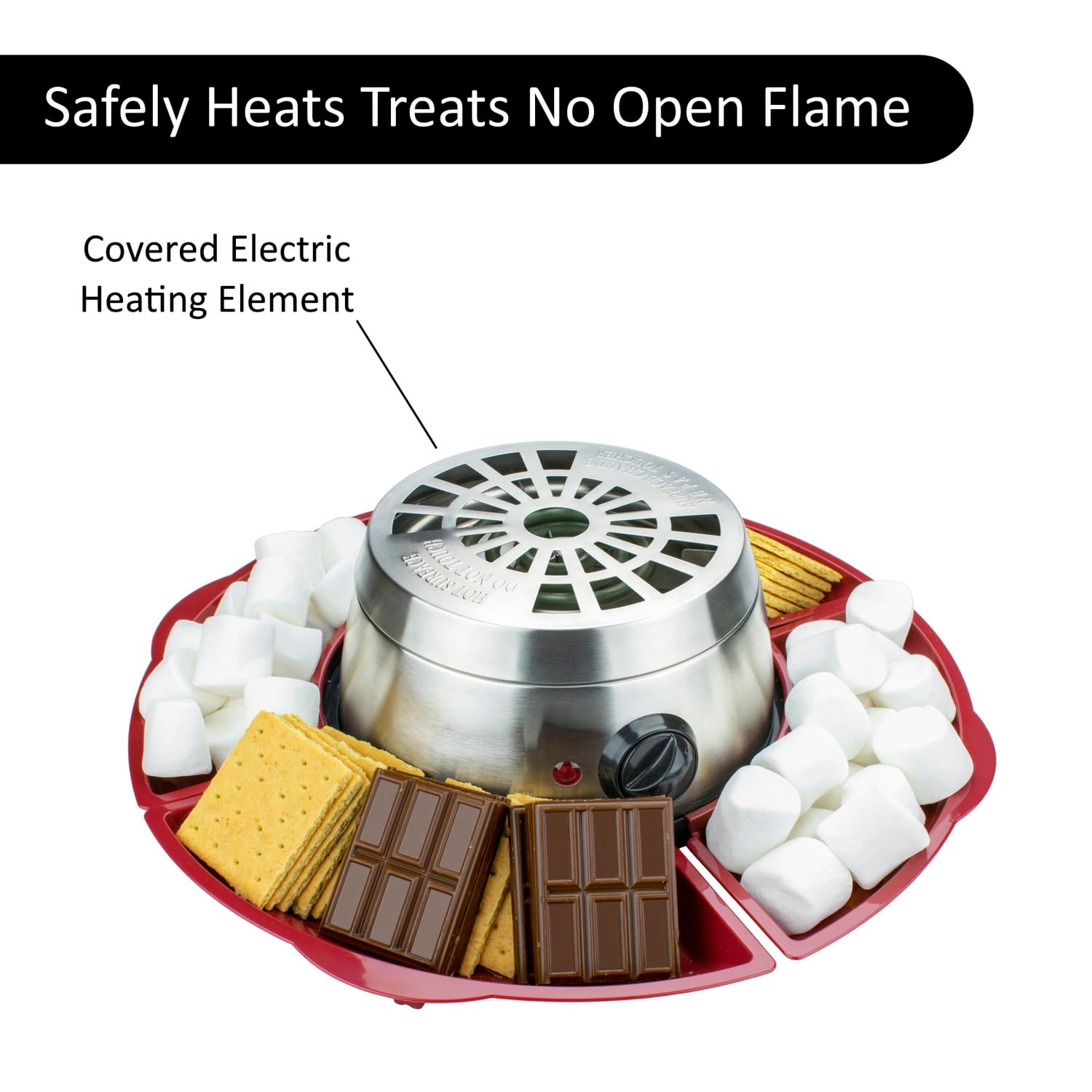 Brentwood Just For Fun Indoor Electric Stainless Steel S’mores Maker with 4 Trays and 4 Roasting Forks