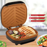 Brentwood 2-Serving Nonstick 750-Watt Indoor Electric Copper Grill and Panini Press