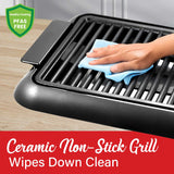 Brentwood 1200-Watt 12.6-In. x 10-In. Electric Smokeless Indoor Grill with Ceramic Nonstick Surface, Black