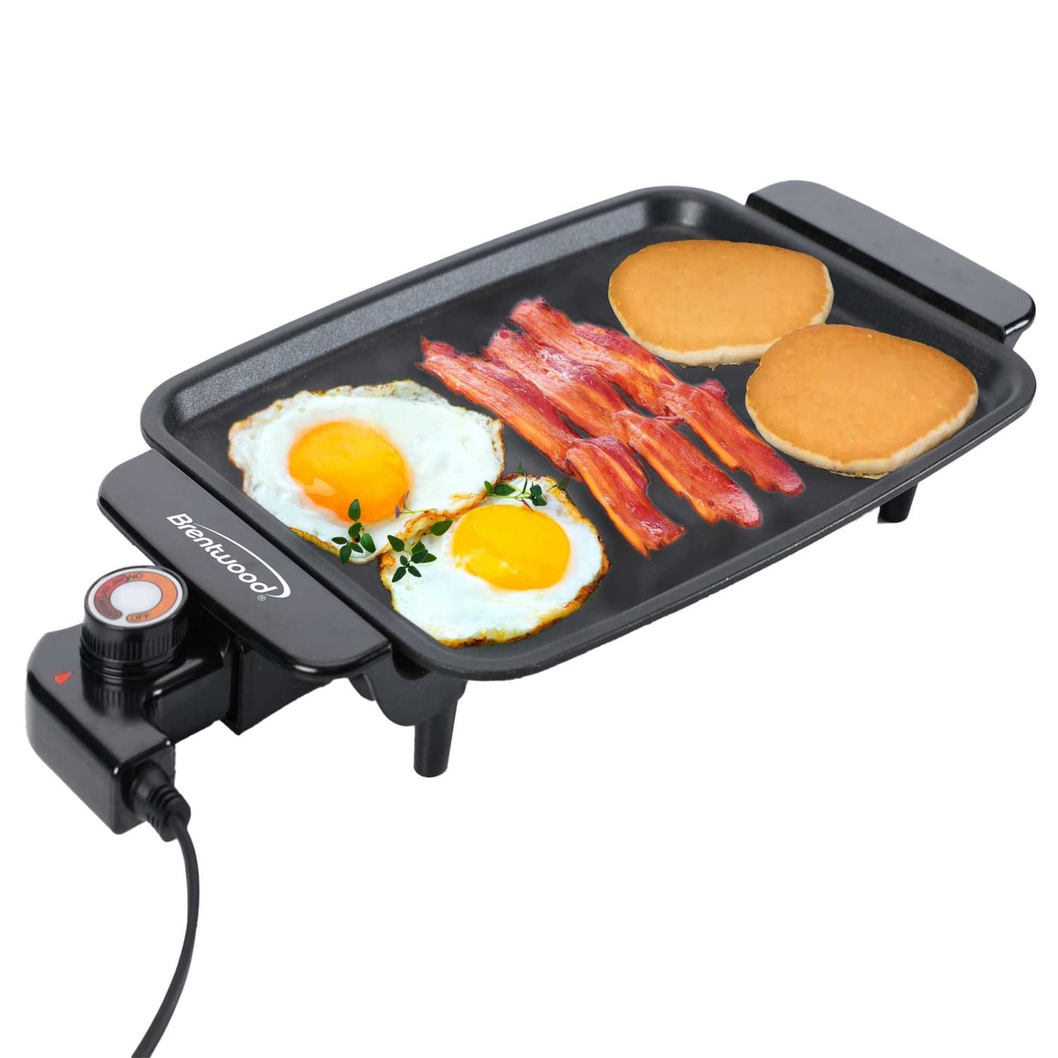 Brentwood 12-In. x 10-In. 1200-Watt Electric Griddle with Ceramic Non-Stick Coating, Black