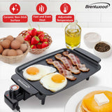 Brentwood 12-In. x 10-In. 1200-Watt Electric Griddle with Ceramic Non-Stick Coating, Black