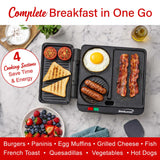 Brentwood 1000-Watt Multipurpose Sandwich Maker and Hamburger Grill with Burger Press, Ceramic Nonstick Surface, and Cool-Touch Housing