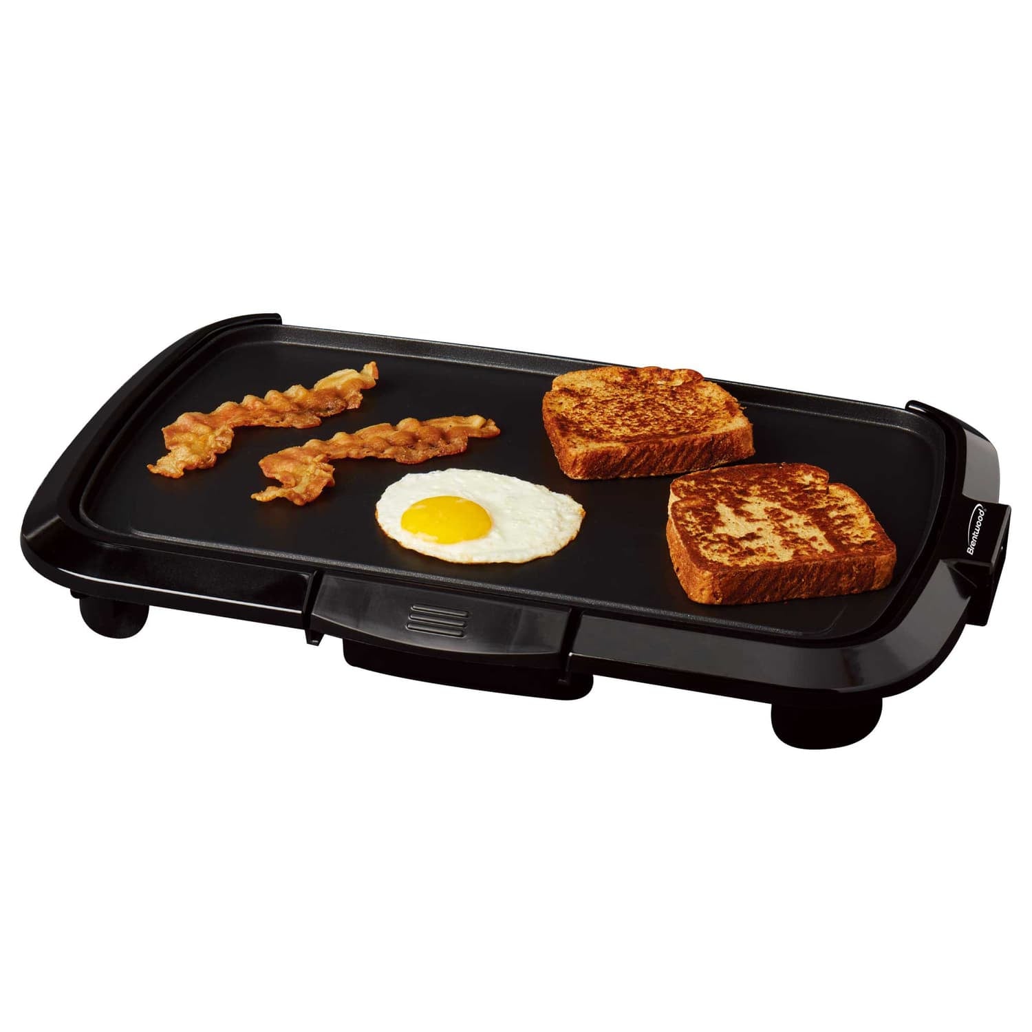 Brentwood TS-821 1200-Watt Non-Stick Electric Griddle with Drip Tray, Adjustable Temperature, and Cool-Touch Handles, 16 In. x 10 In., Black