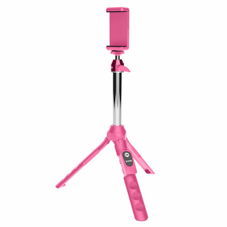 Bower 6-in-1 Multipod and Selfie Stick with Bluetooth Remote for Smartphones, Pink
