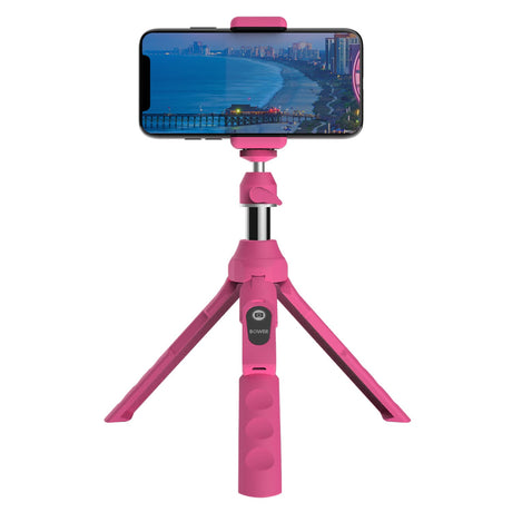 Bower 6-in-1 Multipod and Selfie Stick with Bluetooth Remote for Smartphones, Pink