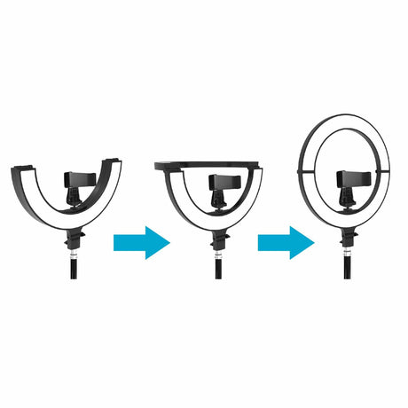 Bower 18-In. Foldable Ultra-Slim Ring Light with Stand, Phone Mount, and Remote