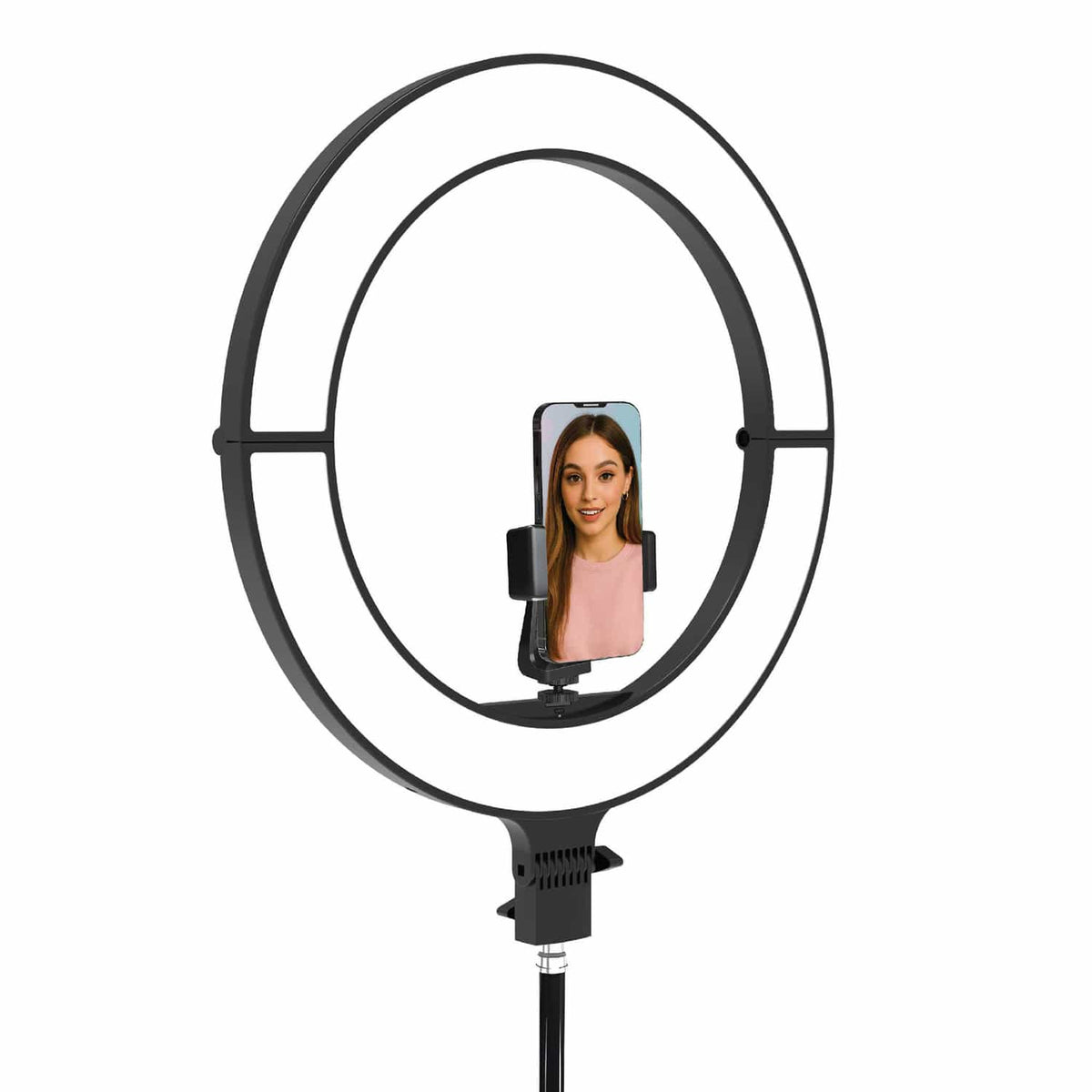 Bower 18-In. Foldable Ultra-Slim Ring Light with Stand, Phone Mount, and Remote