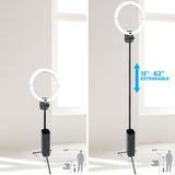 Bower Wireless Creator Collapsible 12-In. White and RGB Ring Light, Black