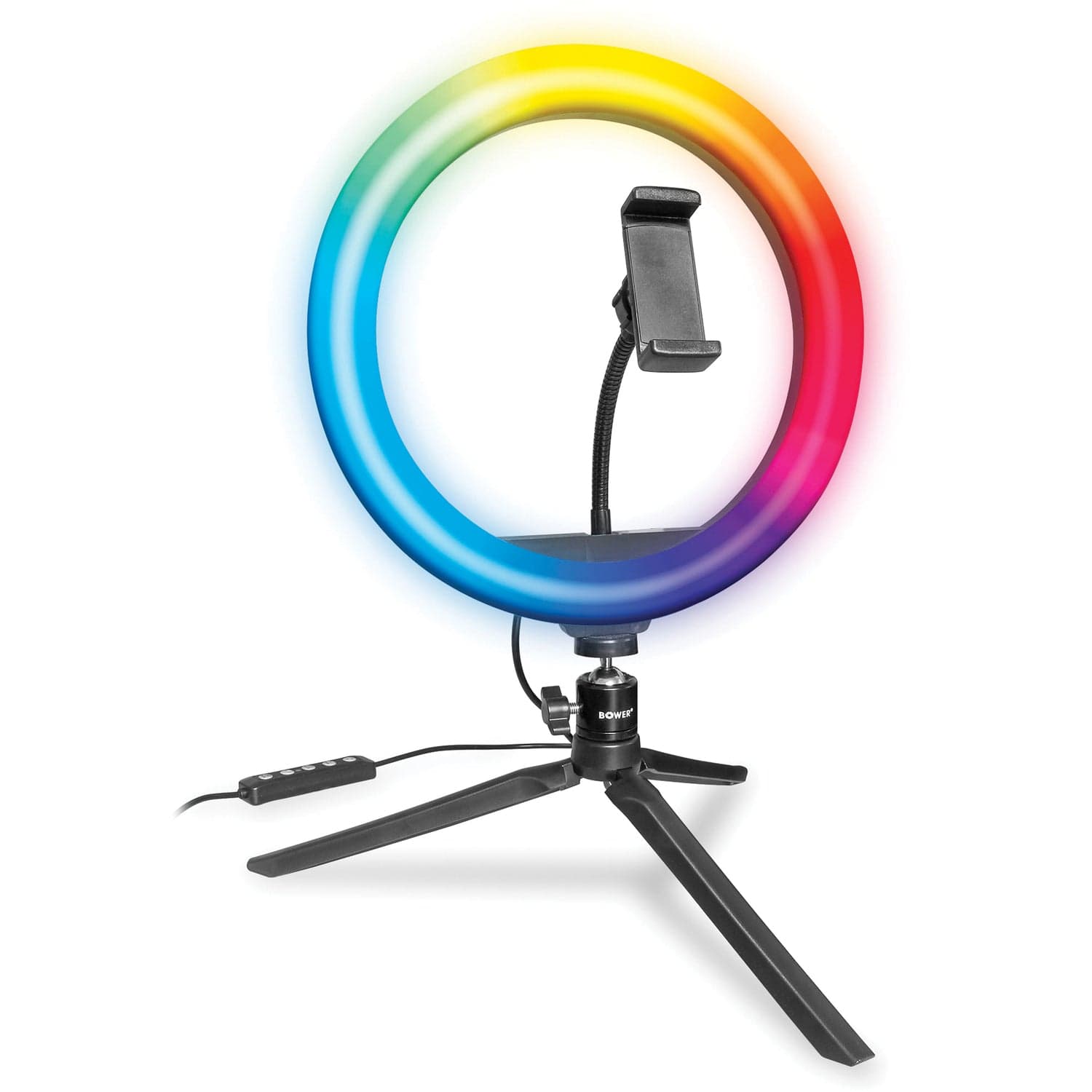 Bower 10-In. RGB Selfie Desktop Ring Light Studio Kit