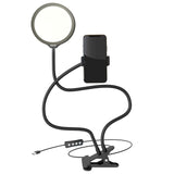 Bower 6-In. Dual-Arm Flexible-Panel LED Ring Light with Integrated Metal Clamp and In-Line Remote, USB Powered
