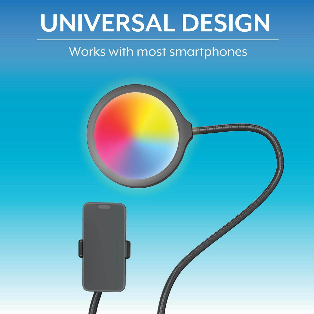 Bower 6-In. Dual-Arm Flexible-Panel LED Ring Light with Integrated Metal Clamp and In-Line Remote, USB Powered