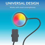 Bower 6-In. Dual-Arm Flexible-Panel LED Ring Light with Integrated Metal Clamp and In-Line Remote, USB Powered