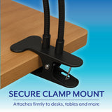 Bower 6-In. Dual-Arm Flexible-Panel LED Ring Light with Integrated Metal Clamp and In-Line Remote, USB Powered