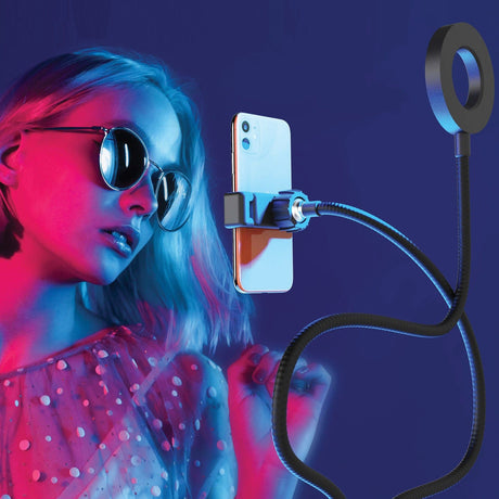 Bower 24-In. Flexible White and RGB Ring Light with Smartphone Holder
