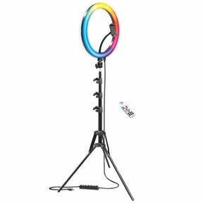 Bower RGB Selfie Ring Light Studio Kit with Wireless Remote Control and Tripod, 12 In.