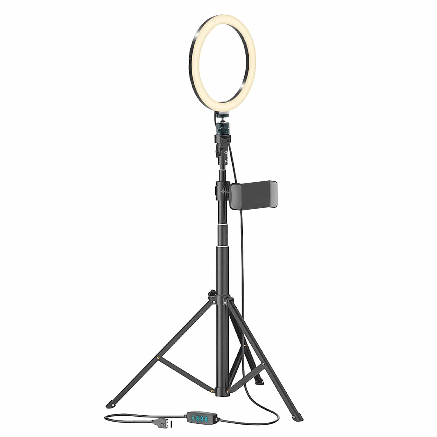 Bower 8-In. Selfie Ring Light Studio with 51-In. Tripod Stand and Phone Holder