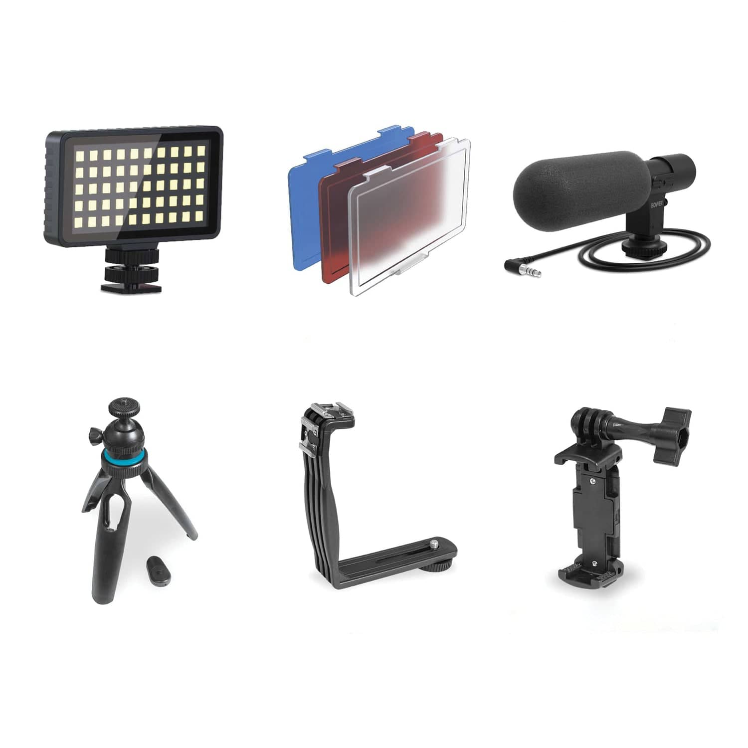 Bower Smart Photo Vlogger Kit with LED, Microphone, and Remote