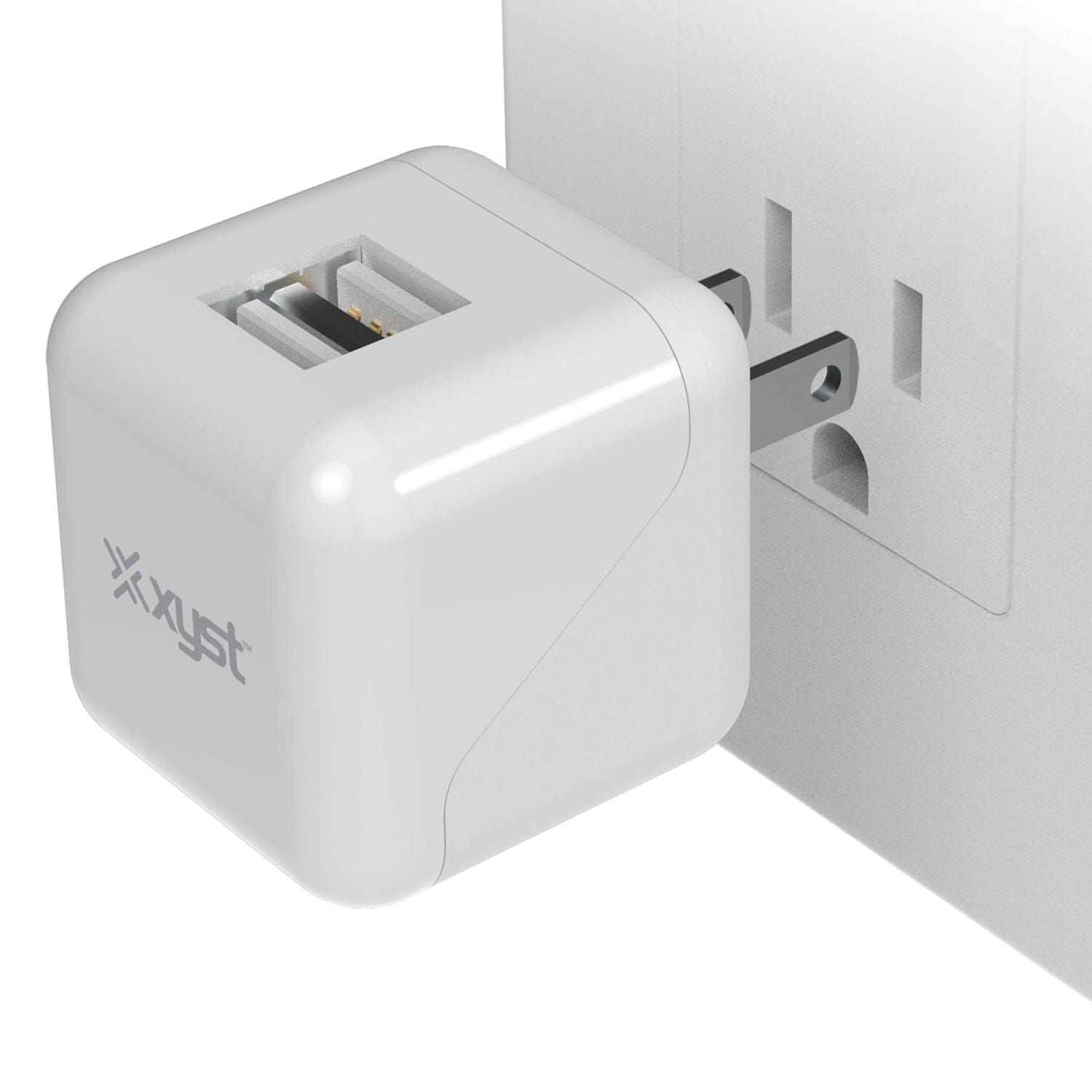 XYST 2.4-Amp Dual USB Wall Charger, White