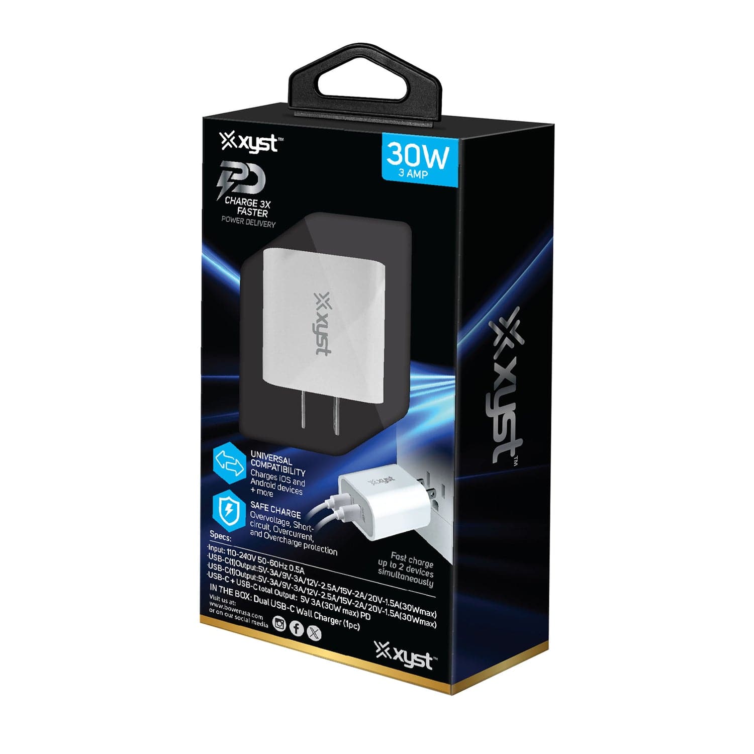 XYST 30-Watt Dual USB-C Wall Charger