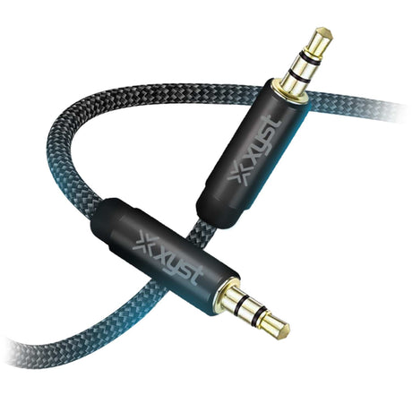 XYST 3.5-mm Aux Stereo Audio Cable with Braided Nylon Jacket, 6 Ft., Male-to-Male Audio Input Adapter