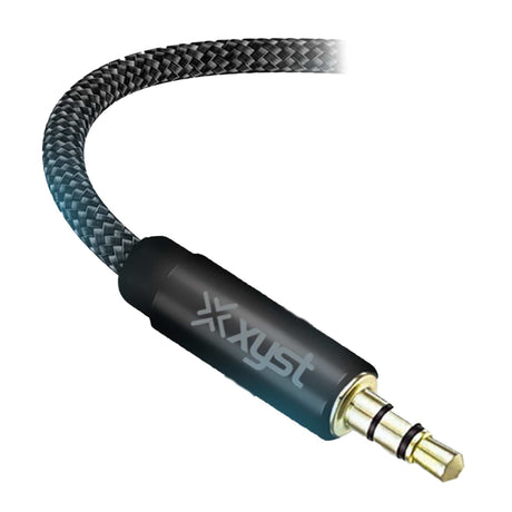 XYST 3.5-mm Aux Stereo Audio Cable with Braided Nylon Jacket, 6 Ft., Male-to-Male Audio Input Adapter