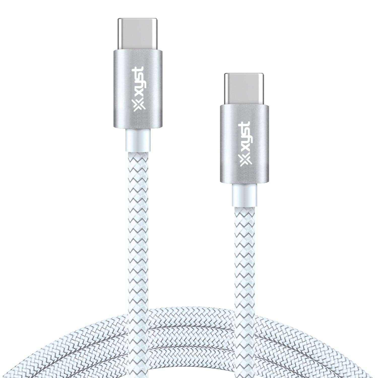 XYST 10-Ft. Braided USB-C to USB-C Cable, White