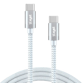 XYST 10-Ft. Braided USB-C to USB-C Cable, White