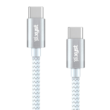 XYST 10-Ft. Braided USB-C to USB-C Cable, White