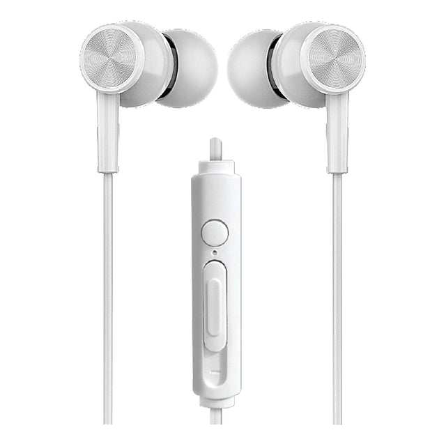 XYST Wired In-Ear Earbuds with In-Line Mic/Remote and 3.5-mm Connector, XYS-E3512, White