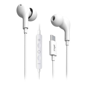 XYST Wired In-Ear Earphones with In-Line Microphone/Remote and USB-C Connector, XYS-EBTC15, White