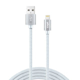 XYST USB to Lightning 10-Ft. Charge and Sync Braided Cable, for Smartphones and Tablets, White
