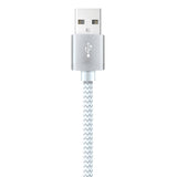 XYST USB to Lightning 10-Ft. Charge and Sync Braided Cable, for Smartphones and Tablets, White