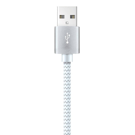 XYST USB to Lightning 10-Ft. Charge and Sync Braided Cable, for Smartphones and Tablets, White