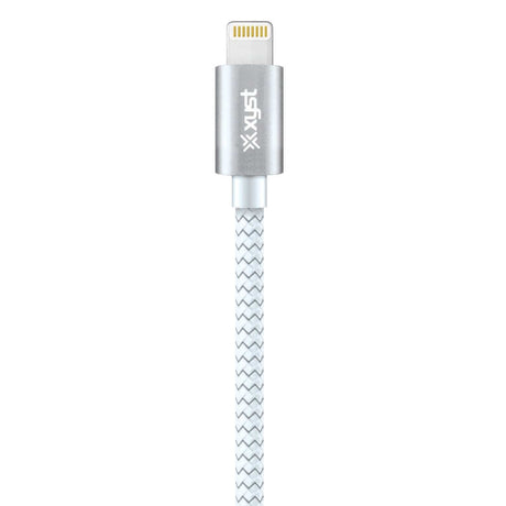 XYST USB to Lightning 10-Ft. Charge and Sync Braided Cable, for Smartphones and Tablets, White