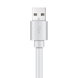 XYST Charge and Sync USB to Lightning Flat Cable, 4 Ft., White