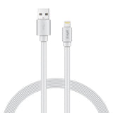 XYST Charge and Sync USB to Lightning Flat Cable, 4 Ft., White