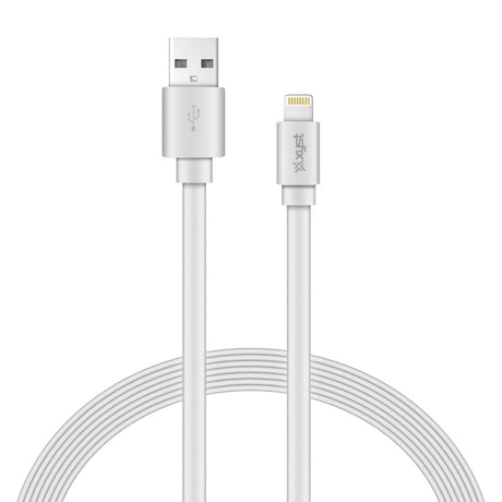 XYST Charge and Sync USB to Lightning Flat Cable, 4 Ft., White