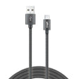 XYST Charge and Sync USB to Micro USB Braided Cable, 10 Ft., Black