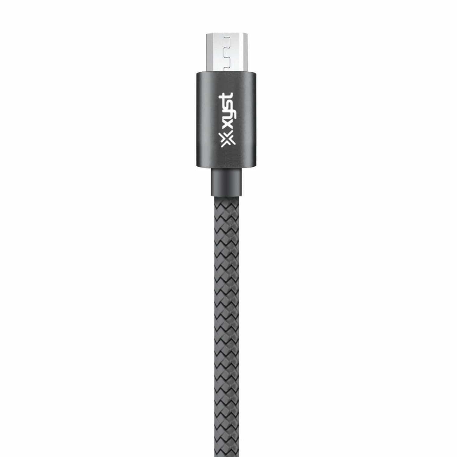 XYST Charge and Sync USB to Micro USB Braided Cable, 10 Ft., Black