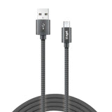 XYST Charge and Sync USB to Micro USB Braided Cable, 10 Ft., Black