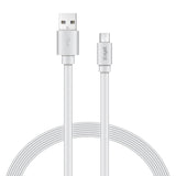 XYST Charge and Sync USB to Micro USB Flat Cable, 4 Ft., White
