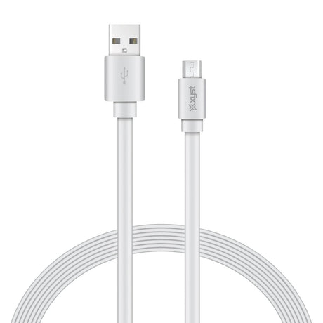 XYST Charge and Sync USB to Micro USB Flat Cable, 4 Ft., White