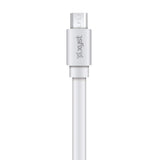 XYST Charge and Sync USB to Micro USB Flat Cable, 4 Ft., White