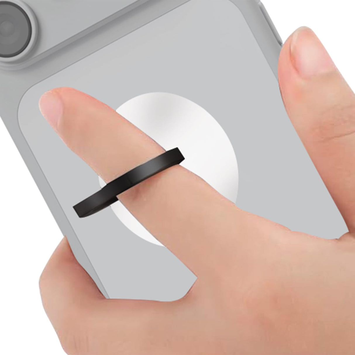 XYST 360° Rotation Phone Ring Holder Grip with Transparent Base, Black