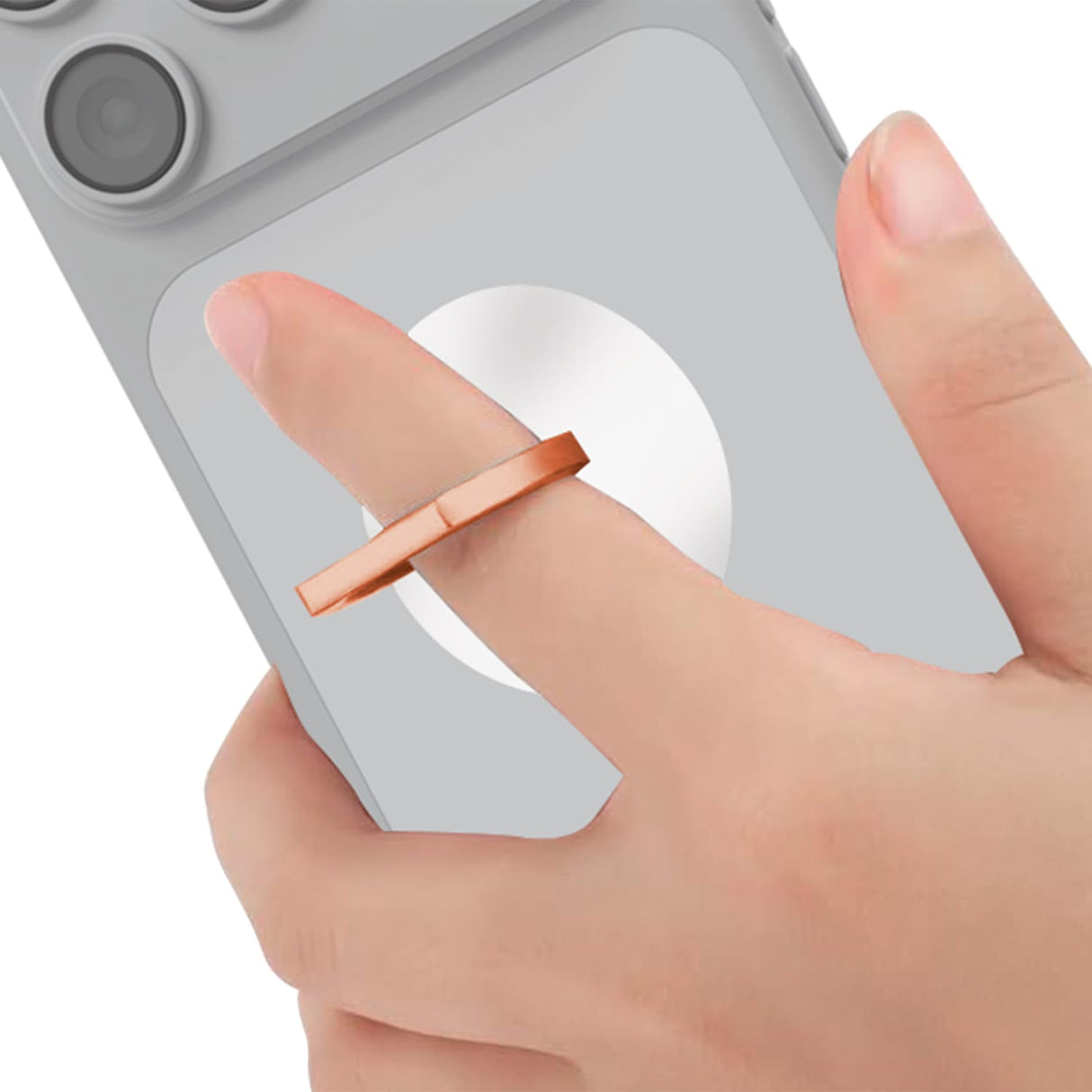 XYST 360° Rotation Phone Ring Holder Grip with Transparent Base, Rose Gold