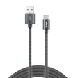 XYST Charge and Sync USB to USB-C Braided Cable, 10 Ft., Black