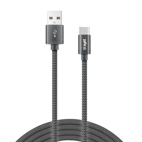 XYST Charge and Sync USB to USB-C Braided Cable, 10 Ft., Black