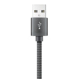 XYST Charge and Sync USB to USB-C Braided Cable, 10 Ft., Black